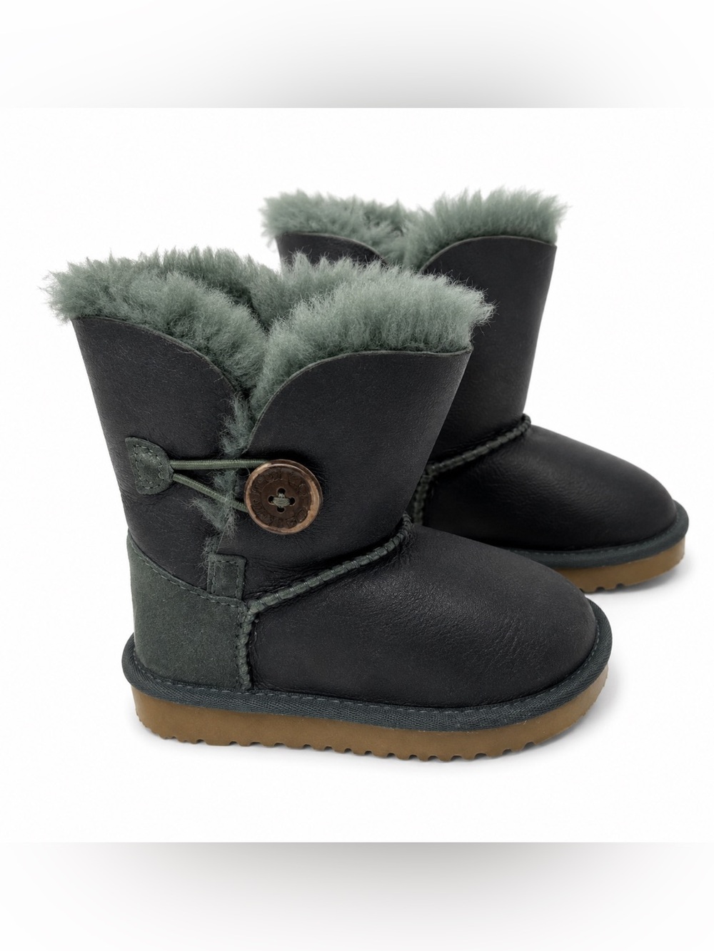 UGG Bailey Button Boot. Great Condition. Size 6. Deep Green W/ Glitter Shine.